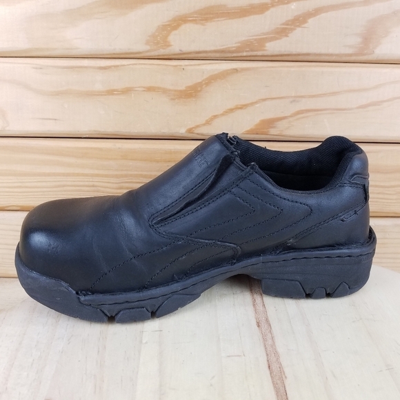 Wolverine Women's Black Leather Safety Steel Toe Shoes Loafers Slip-on W02673 - Picture 8 of 13